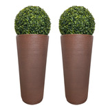 2 Buchinho Artificial Grande Verde Cheio No Vaso Textura