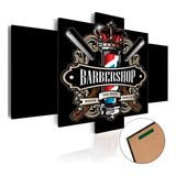 Quadro Mosaico 115x60 Barbearia Barber Shop 5pçs