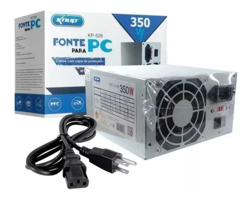 Fonte De Alimentação Para Pc Knup Kp-526 350w Prata 110v/220