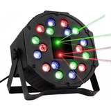 Cañon De Leds Con Laser Rgb 18x1w, 18figura Audioritmico Dmx