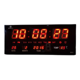 Reloj Pared Numeros Led Fecha Temperatura Alarma Ajustable 