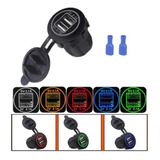 Cargador Usb Doble Auto Moto Iluminado