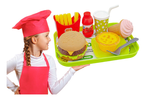 Set Cocina Comida Juguete Infantil Hamburguesa Accesorios