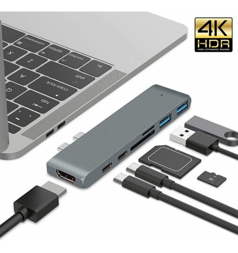 Adaptador Usb C Hub Thunderbolt 3 Hdmi Para Macbook Pro/air