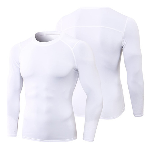 Playera Licra Deportiva Hombre Gym Compresión Cuello