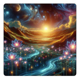 Mousepad Flor Color Rio Arroyo Montaña Paisaje M4