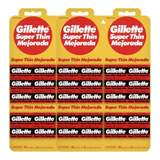 Gillette Roja Super Thin Mejorada Hojas Afeitar X 150