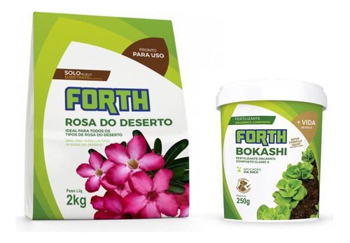  Kit Forth Substrato Rosa Do Deserto 2kg +forth Bokashi 250g