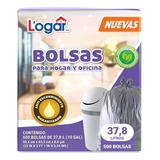 500 Bolsas Para Basura Biodegradable 37.8l Mediana Gris