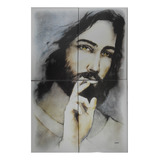 Divino Rostro De Jesús Imagen En Azulejo 40x60 Cm Sigalta