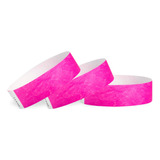 Pulseras Tyvek Duraderas De Wristco, Color Rosa