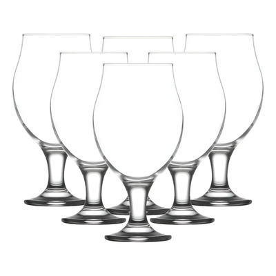 Juego De 6 Copas Cerveceras Cristal Lav Angelina 570ml Vidrio Cristalino