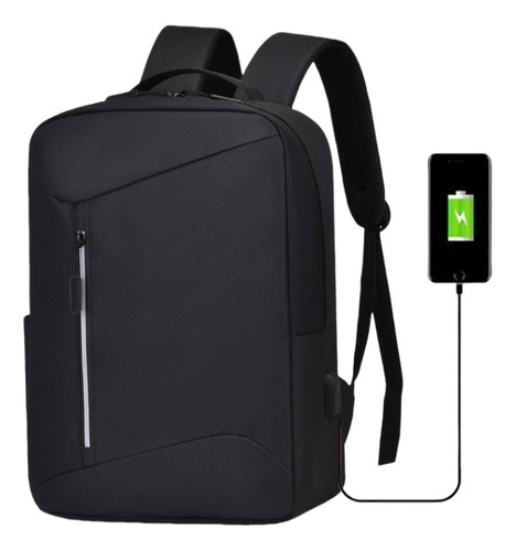 Mochila Informática Negro Comercial Trabajo Bolsa Usb Ligero