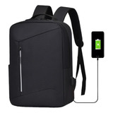 Mochila Informática Negro Comercial Trabajo Bolsa Usb Ligero