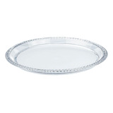 Bandeja Redonda Decorativa Trançada Cristal Grande 32,5cm