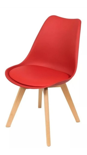 Silla Tulip Eames Rojo X2 Unid Importada Calidad Premium  