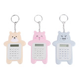 Mini Calculadora Adorable De 3 Piezas Con Hebilla De Llavero