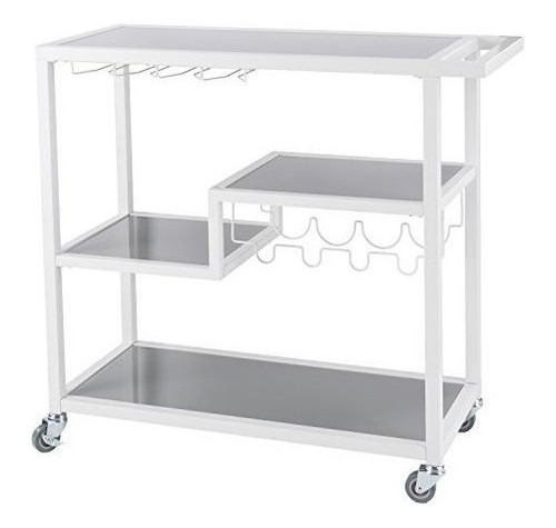 Holly Y Martin Zephs Bar Cart Acabado Gris Ahumado Con Vidri