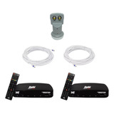 Kit Antena 2 Recetpores Bedin Lnb Duplo E 2 Cabos