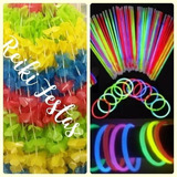 Kit Com 120 Colares Havaiano + 100 Pulseiras Neon Festas 