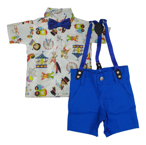 Conjunto Tema Circo Com Gravata Infantil Menino