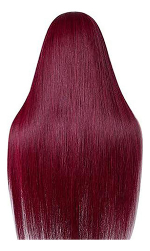 Peluca K Wig Para Mujer, 99 M, Color Rojo Vino, Pelo Largo,