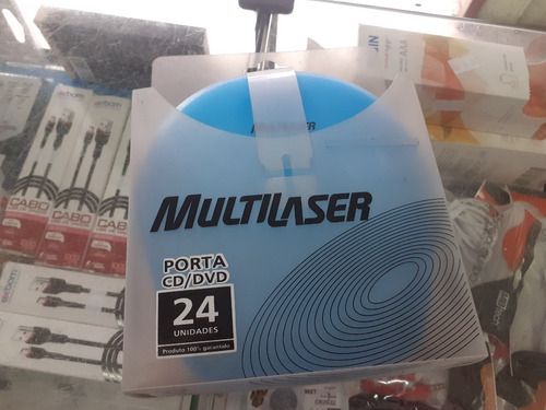 Porta Cd / Dvd Multilaser - Para 24 Discos - Novo