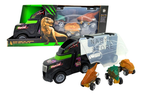 Camion Dinosaurio Rex Transportador Valija Guarda Auto Coche