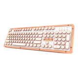 Teclado Azio Retro Classic Inalámbrico/white/copper