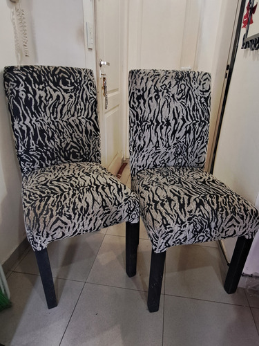 Sillas Tapizadas Comedor X 2 Tela Chenille. Oferta!