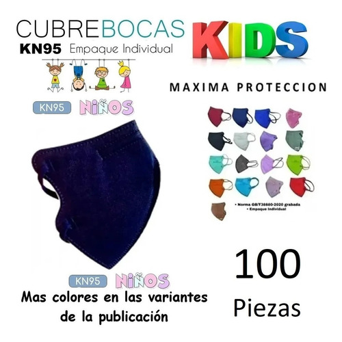 Cubrebocas Kn95 Infantil Niño Reutilizables 100 Piezas