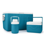 Combo Cooler Coleman Hieleras 48qt, 5qt Y 3 Gal, Azul