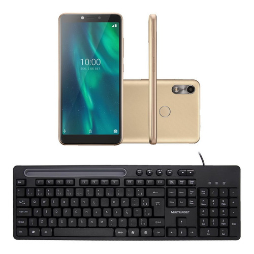 Kit Smartphone Multilaser F 32gb E Teclado Com Fio - P91310k