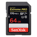 Sandisk Sdxc Extreme Pro 170mb/s 64gb U3 Video Filmagem 4k