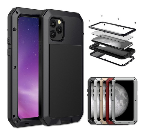 Funda Uso Rudo Para iPhone 6 7 8 Plus Xs Xr 11 Pro Max Metal