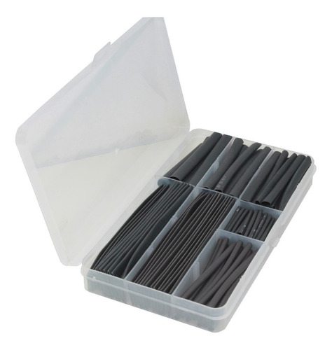 Termoretractil Mix De 140 Piezas Negro Caja Plástica
