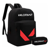 Kit Mochila + Estojo Escolar Valorant League Riot Novidade