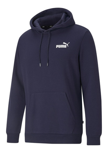 Poleron Capucha Puma Ess Small Logo Hoodie Fl Azul Hombre