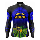 Camisa Camiseta Agro Uv Agricultura Colheitadeira Gll-15azul