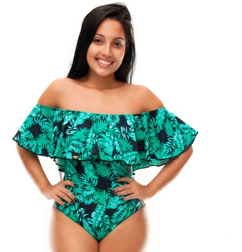 Maiô Ciganinha Com Bojo Estampado Moda Praia Feminino 