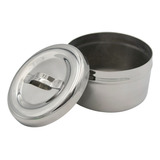 Recipiente Algodonero Torundero 250 Ml Con Tapa Acero Inox.