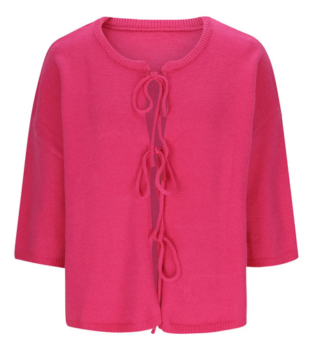 Blusa De Mujer Cardigan Casual Oversize De Color Sólido Larg