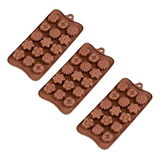 X3 Moldes De Chocolate Moldes Chocolate Silicona 5 Flores N1