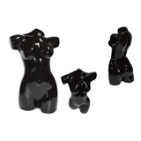 Hermosa Figura Decorativa Ceramica Cuerpo Mujer Negro