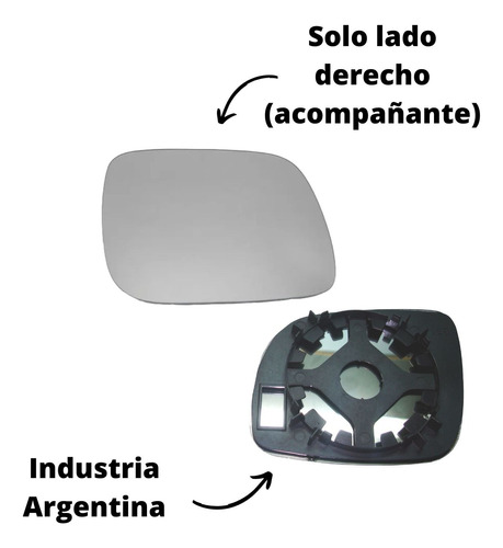 Vidrio Espejo Con Base Derecho Chico Vw Golf Iv/bora/gol Iv Foto 2