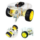 Carro Chasis Circular Kit Arduino 2 Llantas Rueda Loca Robot