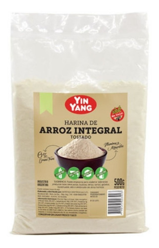 Harina De Arroz Integral Tostada Yin Yang Sin Tacc 500g