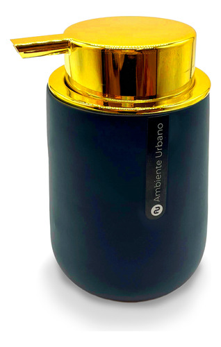 Dispenser Linea Golden Jabon Resina Negro Mate Baño 