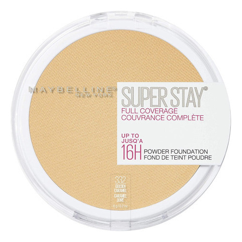 Base De Maquillaje En Polvo Maybelline Super Stay 102 Fair Porcelain Superstay Full Coverage Powder Foundation Tono 332 Golden Caramel - 6ml 6g