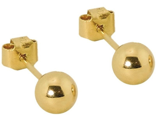 Aritos Bolita De Oro 18k Laminado Mujer Nena Aros Dorados 